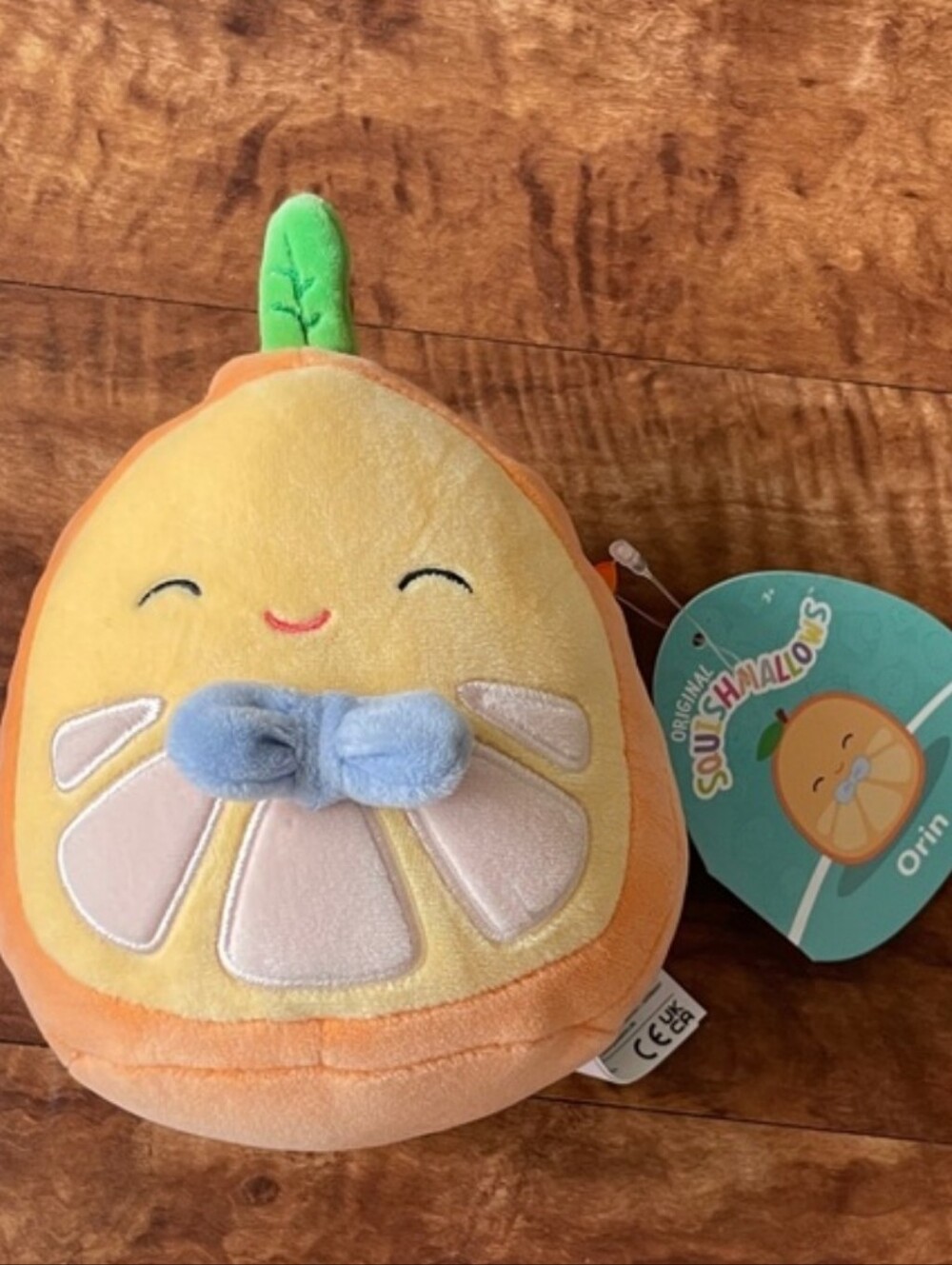 NWT Squishmallows Orin The Orange Plush with Blue Bow Tie
